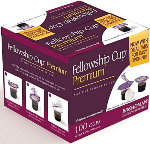 081407481173 Fellowship Cup Premium Prefilled Communion Cups 100 Count Box