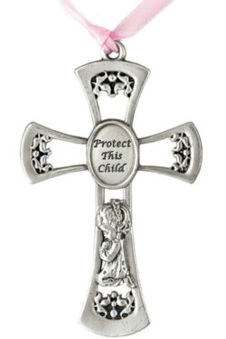 603799378550 Protect This Child Crib Cross Girl
