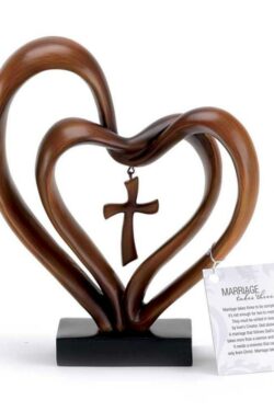603799572088 Marriage Takes Three Double Heart With Cross Dangle