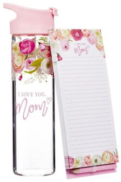 1220000136076 I Love You Mom Water Bottle And Notepad Gift Set
