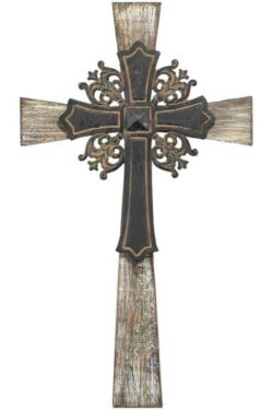 603799517799 Metal Cross On Wood Cross