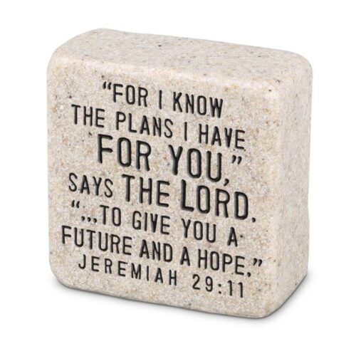 667665407065 His Plans Scripture Stone