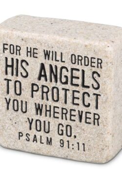 667665407072 His Angels Scripture Stone