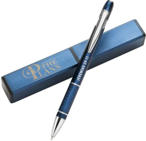 6006937145344 I Know the Plans Blue Stylish Classic Ballpoint Pen in Matching Gift Case - Jere