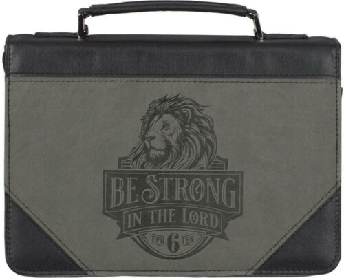 1220000326286 Classic Premium Vegan Leather Inspirational Bible Cover for Men & Women: Be Stro