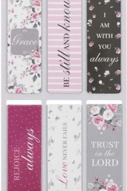 1220000137158 Set of 6 Beloved Scripture Favorites w/Pink Roses Inspirational Magnetic Bible V