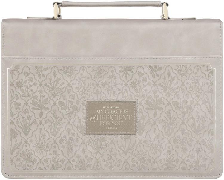 1220000722682 Premium Vegan Leather Fashion Bible Cover for Women: My Grace is Sufficient for