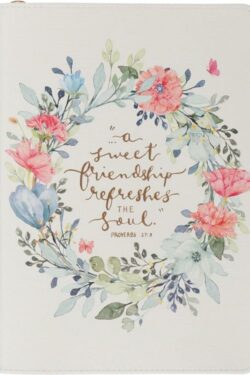 9798896780601 Sweet Friendship Bright Floral Wreath Classic Journal With Zipper Closure P