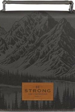 1220000722569 Be Strong And Courageous Faux Leather Classic Bible Cover Joshua 1:9