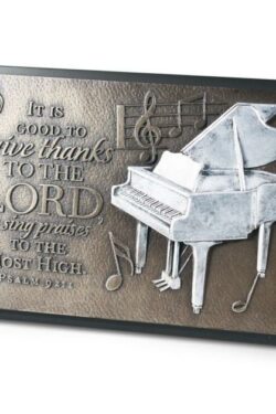 667665207641 Sculpture Plaque Give Thanks White Piano